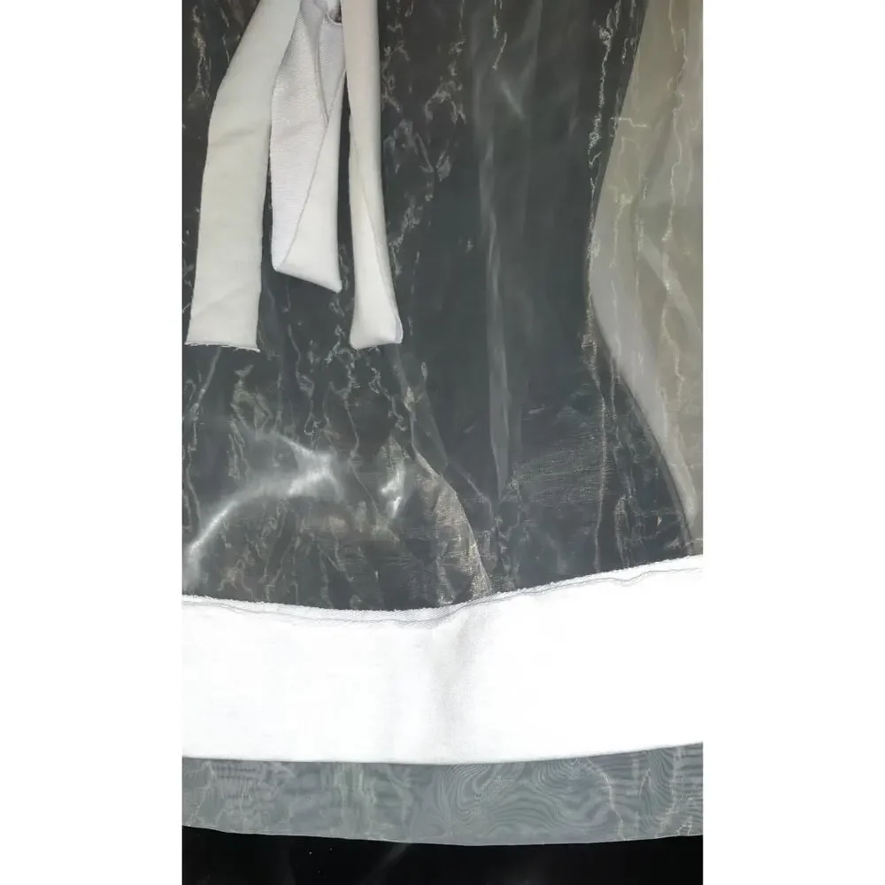Fashion Nova White Muse Hoodie Sz S Sheer Boxy Jacket Space Futuristic New NWT S - Picture 13 of 16